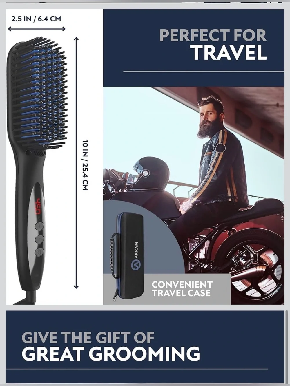 Arkam Beard Straightener Brush for MEN